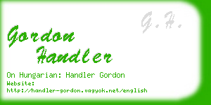 gordon handler business card